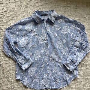 100% Cotton Women’s Blue Floral Shirt